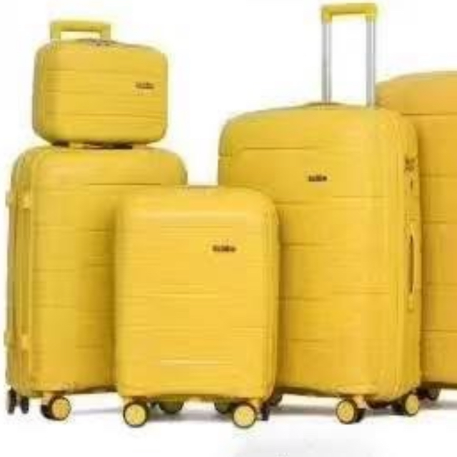 Ensemble 4 Valises de Voyage PP jaune 