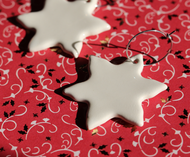 Boucles d’oreilles en céramique - flocon