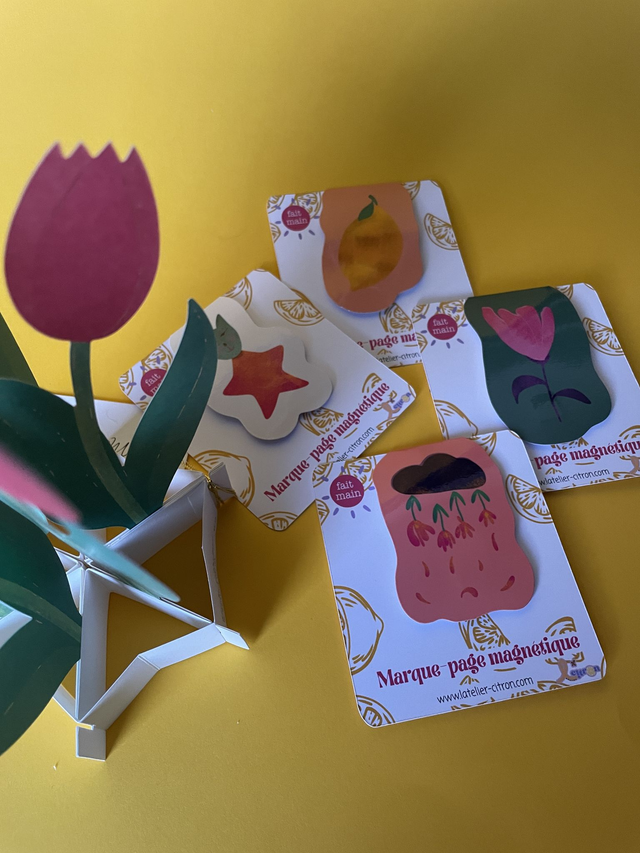 Marque-page magnétique citronné