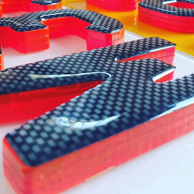 9mm Neon Red 4D with Carbon Gel