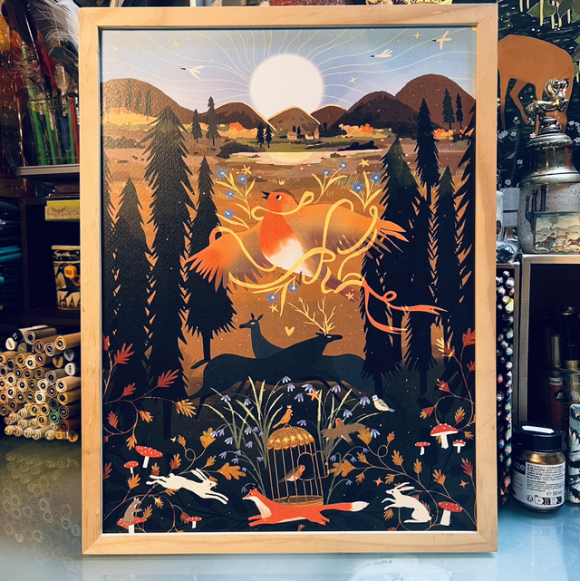 SILENCE DE LA NUIT  BLEU OU ORANGE 