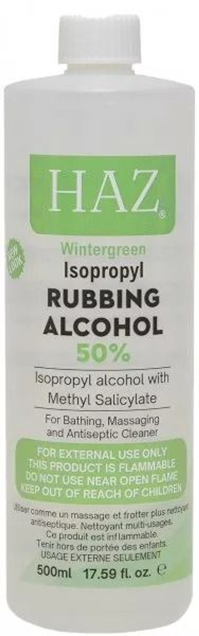 HAZ: WINTERGREEN RUBBING ALCOHOL 50% 500ML