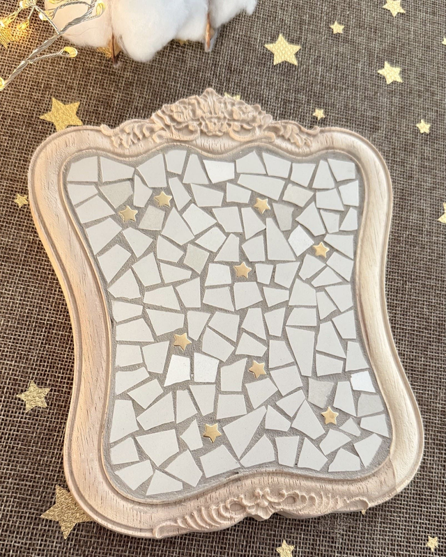 Coffret Mosaïque, kit Plateau vintage à bijoux DIY