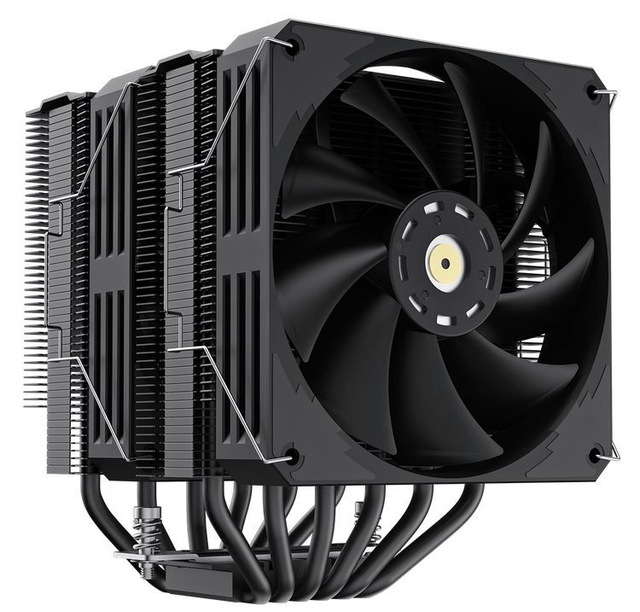 GameMax Twin600 Dual-Tower Black CPU Cooler With 120mm Fluid Dynamic Bearing PWM Fan 6 x 6mm Heat Pipes TDP 250W