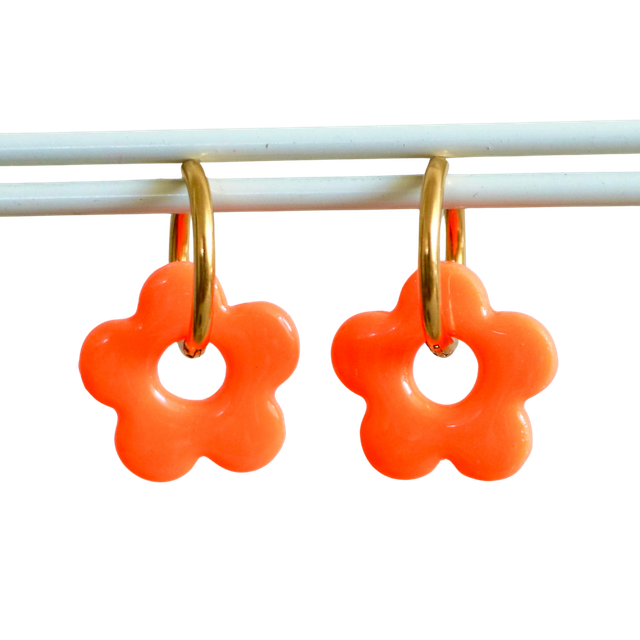 Fleurs Azea orange fluo