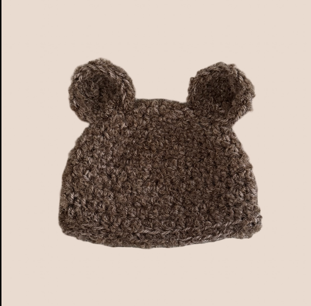 Alpaca Bear Beanie - Walnut