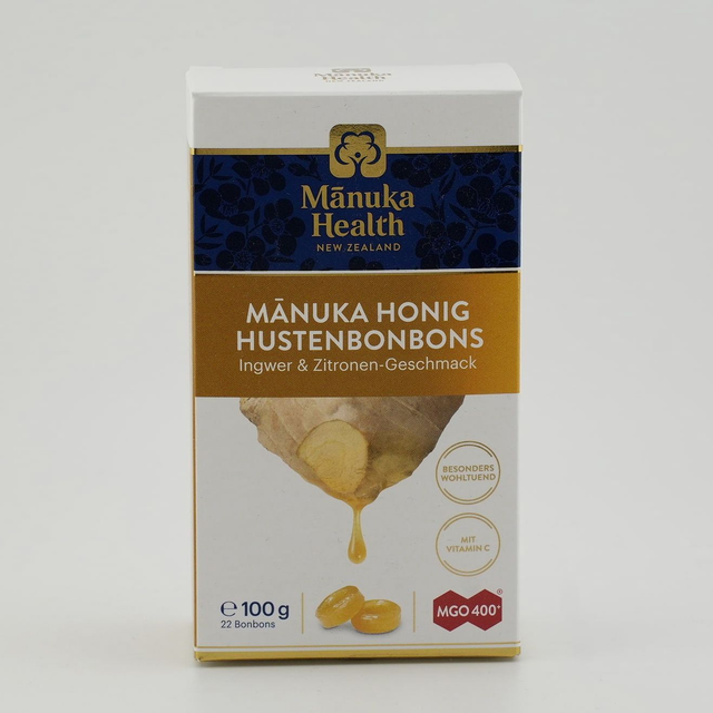 Manuka Health - Hustenbonbons Ingwer &amp; Zitronen-Geschmack - 100g / 22 Stk.