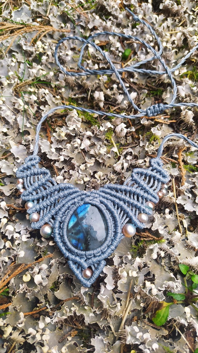Collier Labradorite / Macramé 