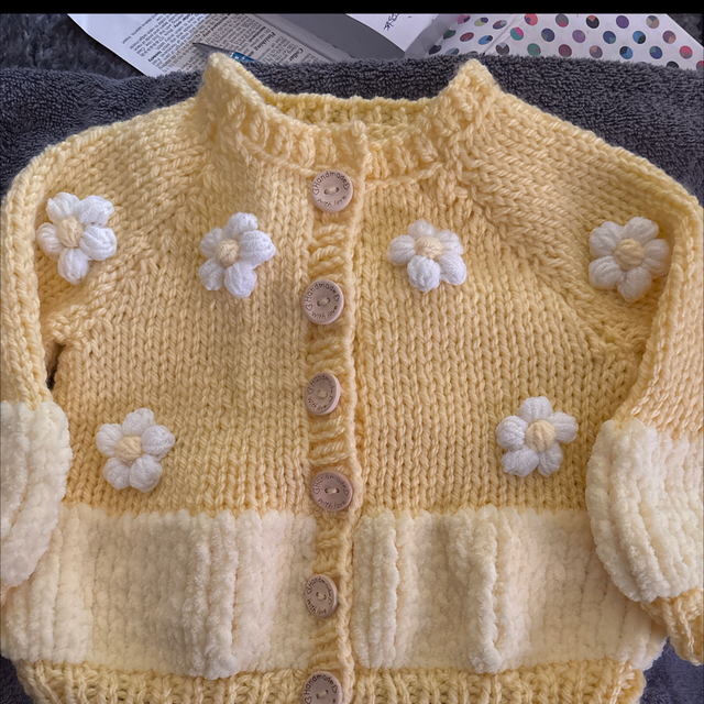 Yellow flower cardigan 1-2years 