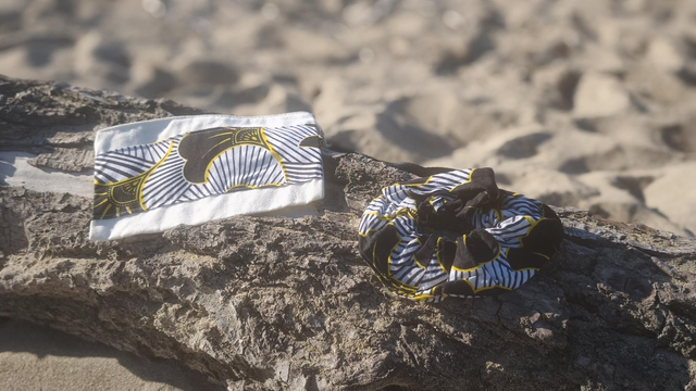 Ensemble chouchou pochette noir et blanc 