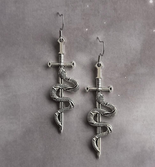 Sword and Snake Earrings 