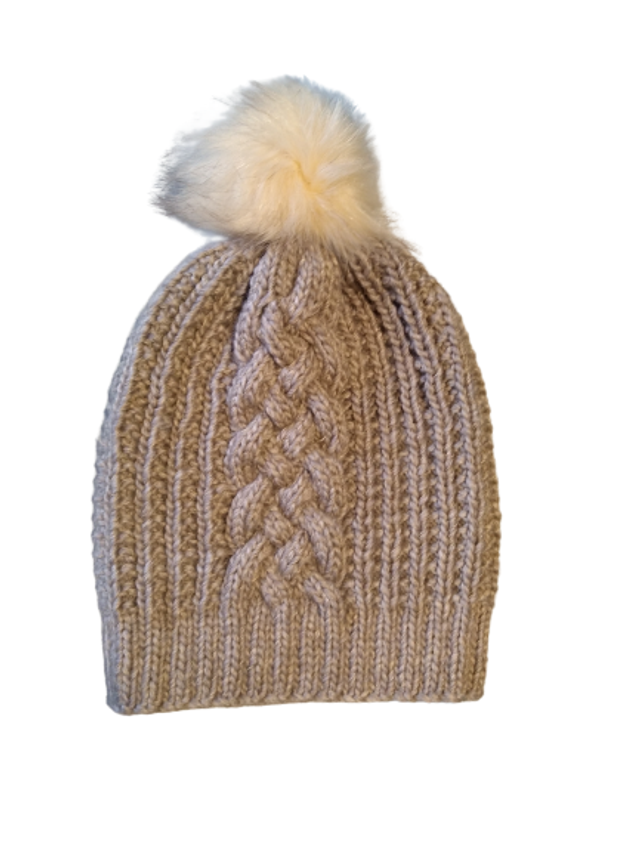 Bonnet tombant à torsades femme taille unique