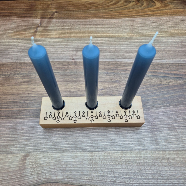 3er Stabkerzenhalter, Sterne