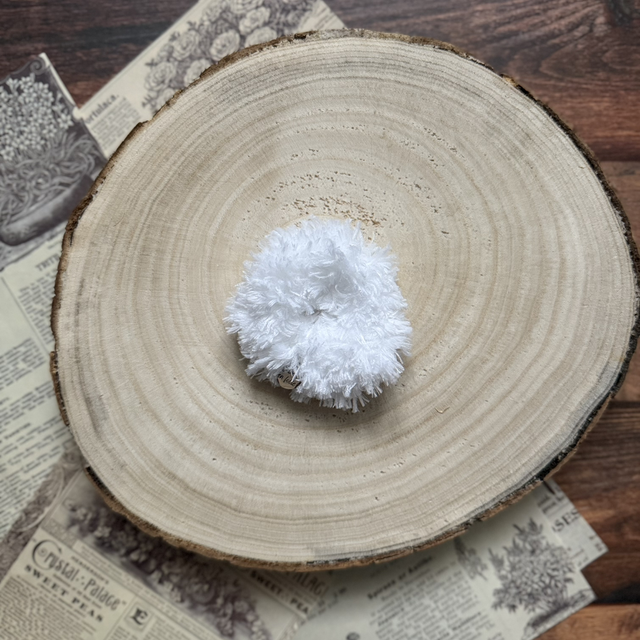 Chouchou en Fourrure douce Blanc