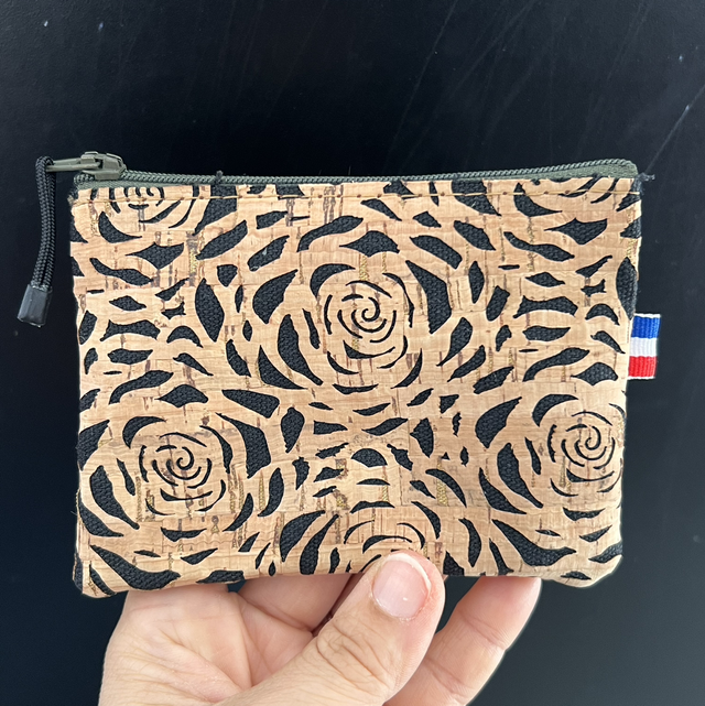 Porte monnaie « rosaces kaki »