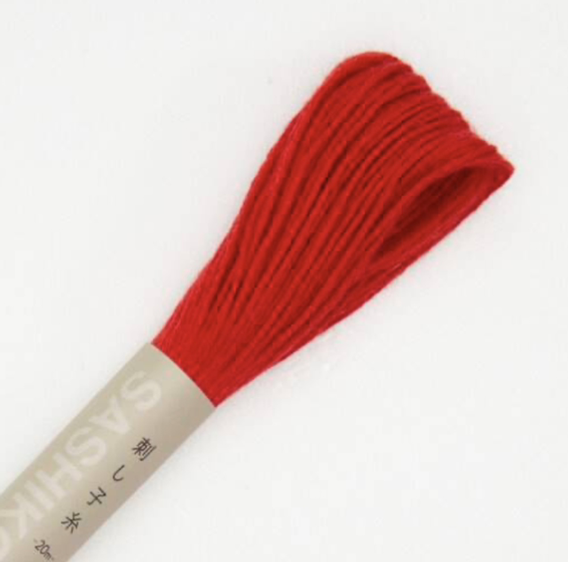 Fil Sashiko rouge vif 20 M