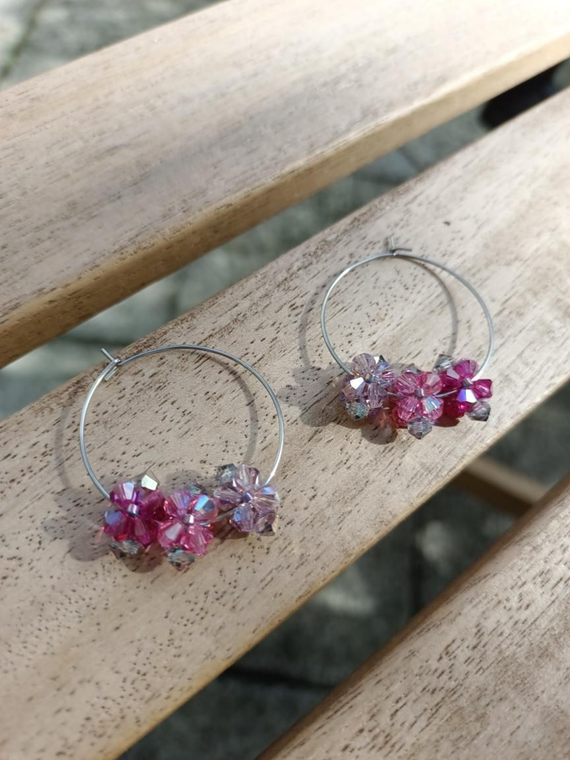 Fleurs De Cristal - Argent - Rose