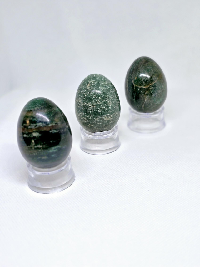 Aventurine verte forme œuf (lot de 3)