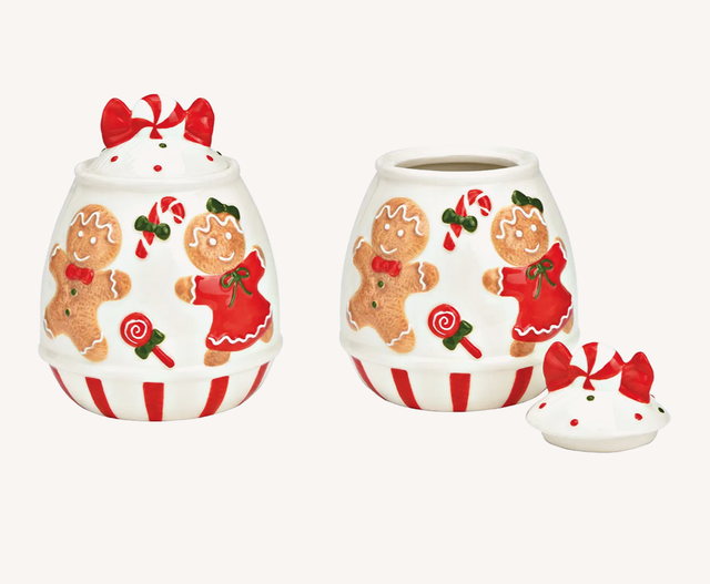 Kleurrijk keramisch gingerbread bewaarblik