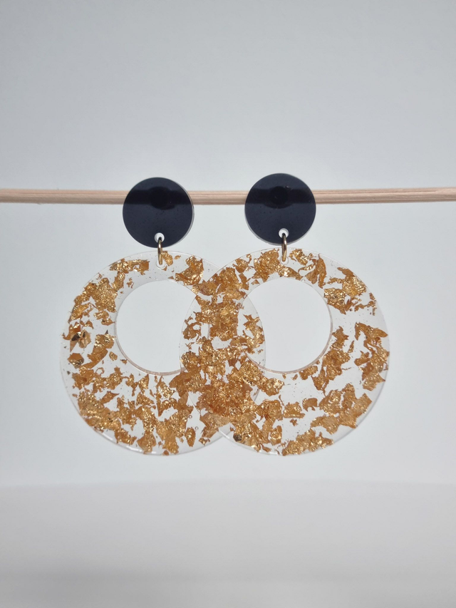 Grand rond : transp feuilles dorées