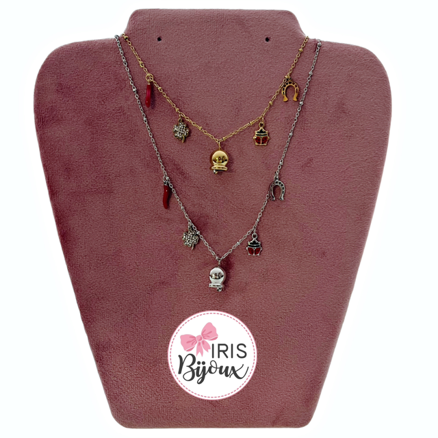 Collana multicharms Campanella portafortuna 