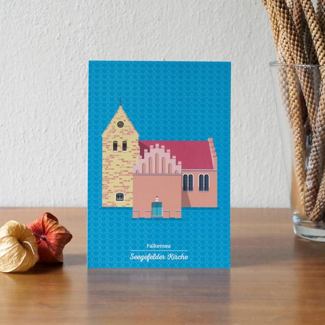 Postkarte &quot;Seegefelder Kirche, Falkensee&quot;