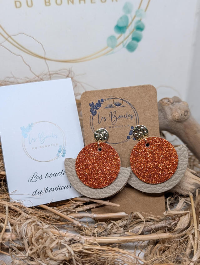 Boucles d'oreilles Dona beige ginger do085