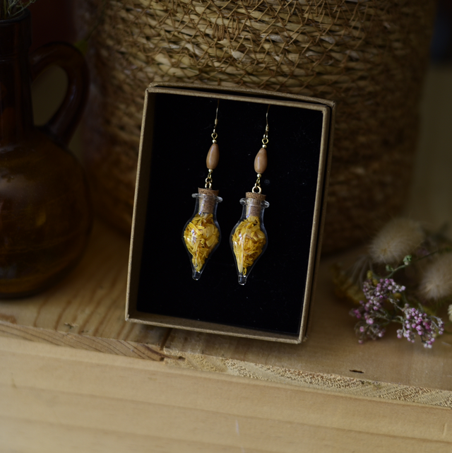 boucles d’oreilles fioles calendula