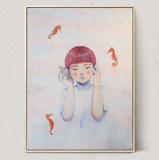 Ecoute Marine - Peinture traditionnelle japonaise 50x70cm