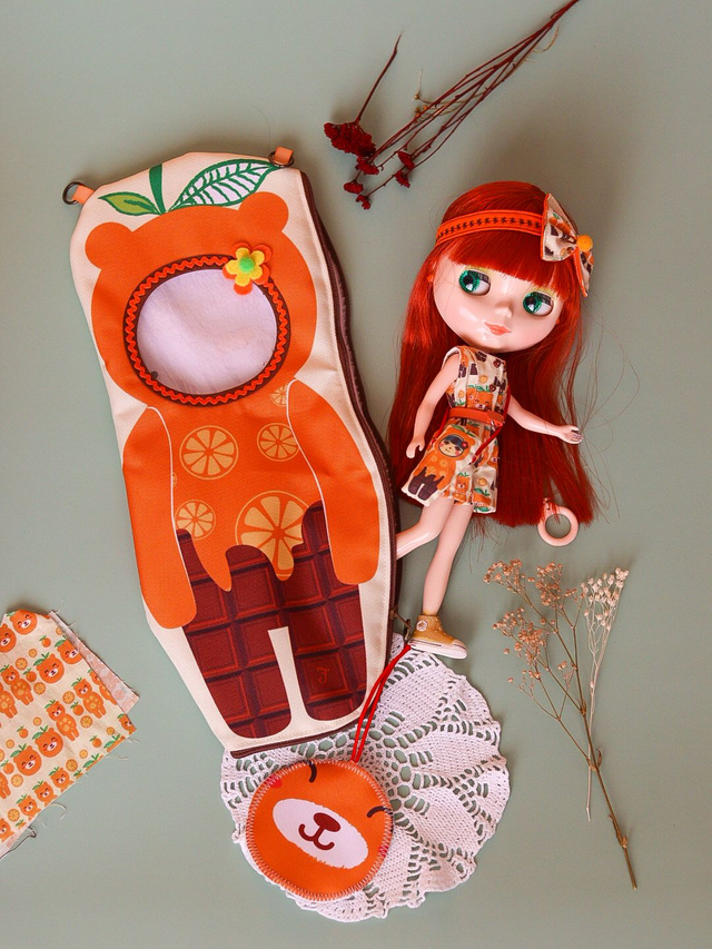 Blythe doll carrier bag Orange Chocolate