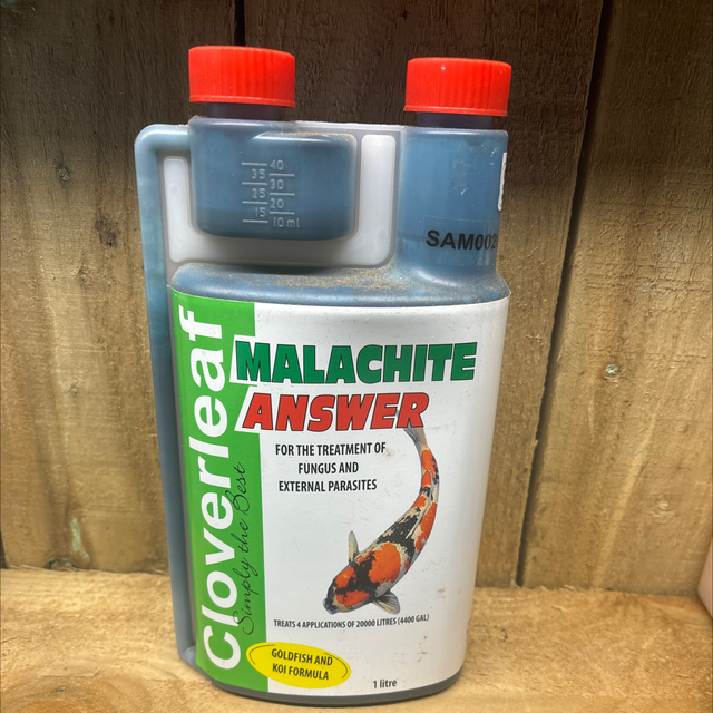 Cloverleaf - Malachite Answer - treatment of fungus and external parasites - 4 applications of 20000L / 4400 Gallon - 1L