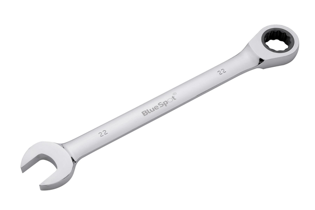 22  mm BlueSpot Fixed Head Ratchet Spanner Combination Wrench Metric