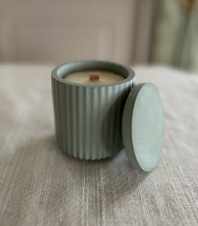 Jesmonite Ribbed Candle Jars (in a range of colours)
