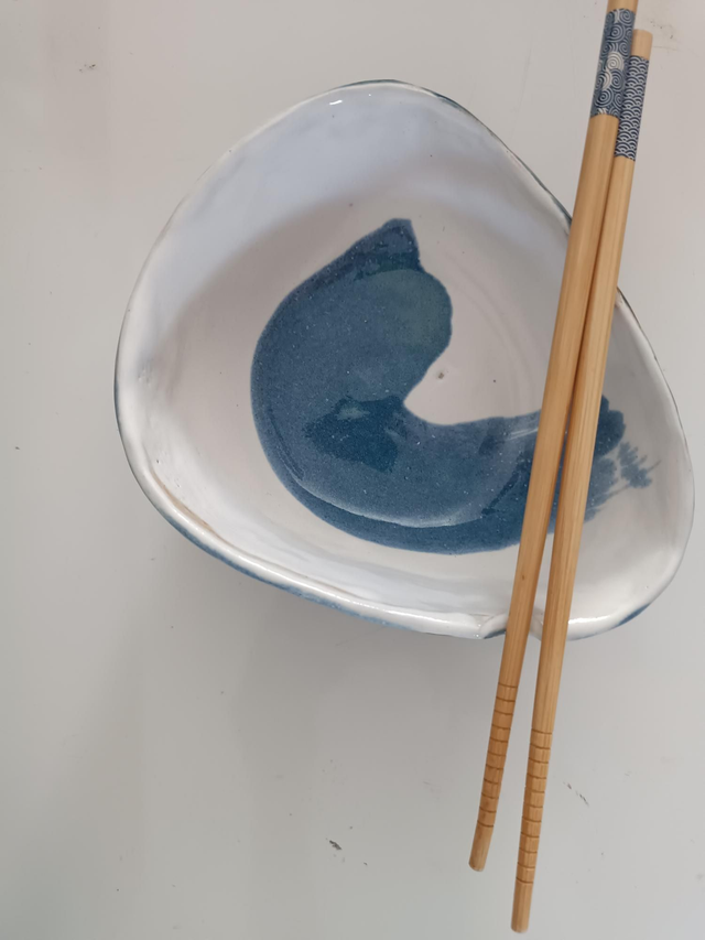 Bleu blanc  avec encoche baguette 