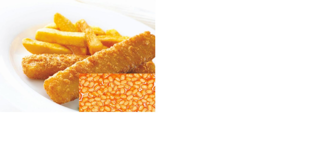 Jumbo Fish Finger, Chips &amp; Beans   
