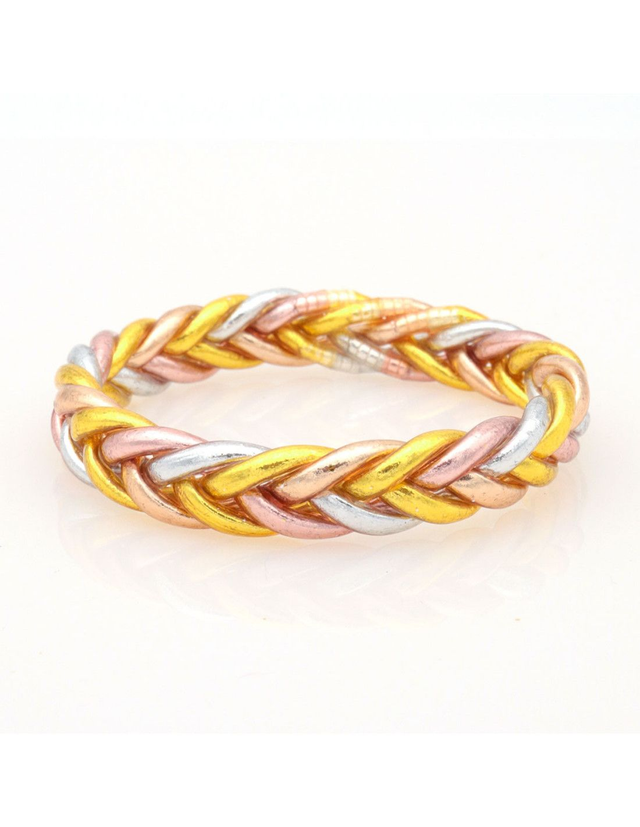 Jonc tibétain tressé multicolore