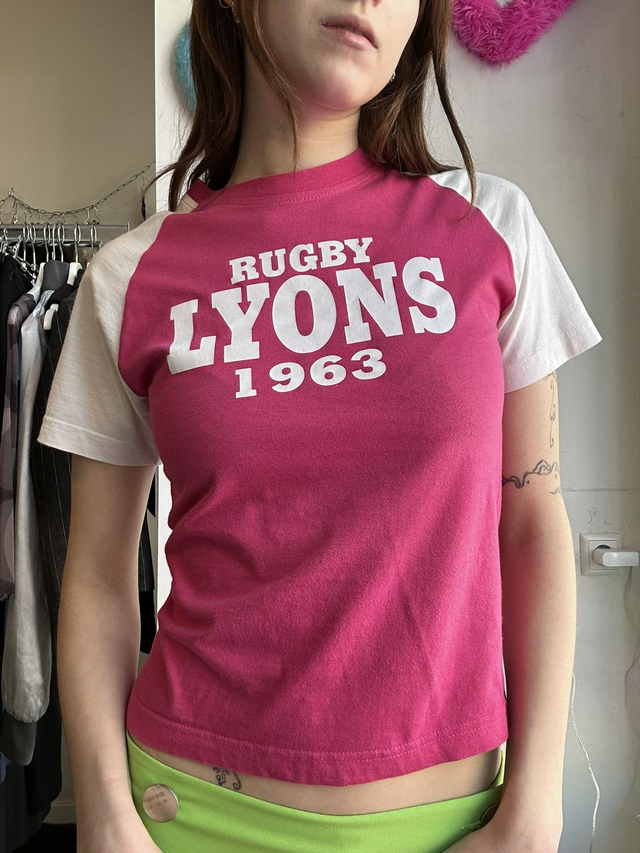 pink and white rugby T-Shirt