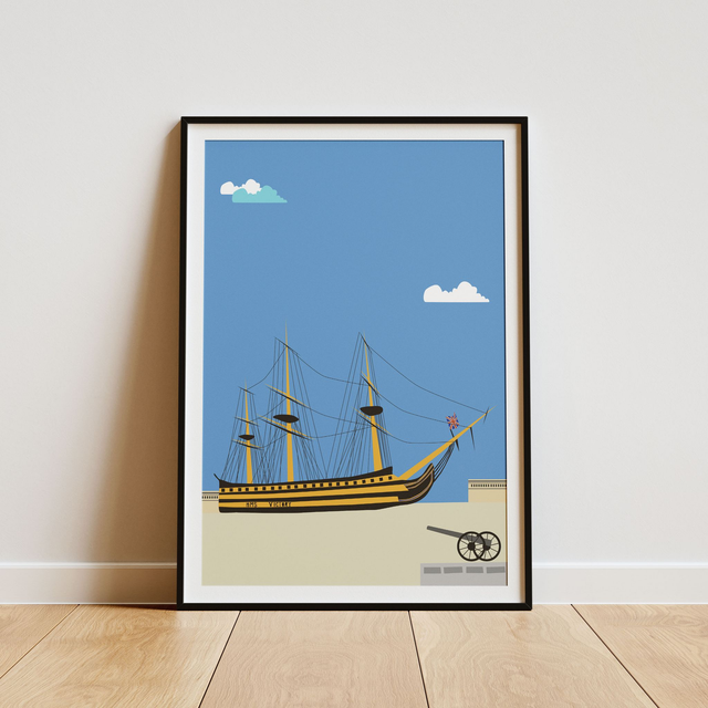 HMS Victory Portsmouth Historic Warship Print (A4)