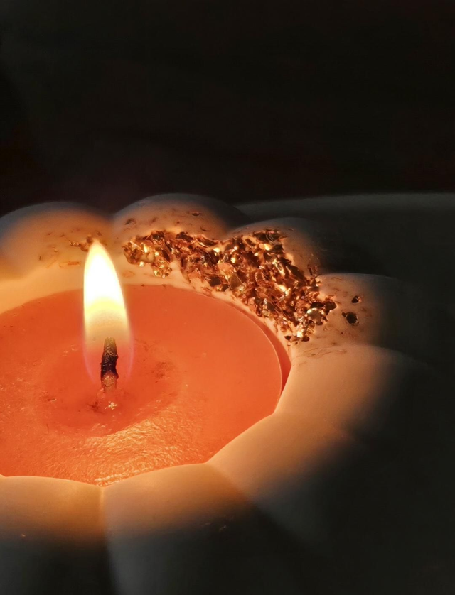 Bougeoir citrouille blanc et dorure