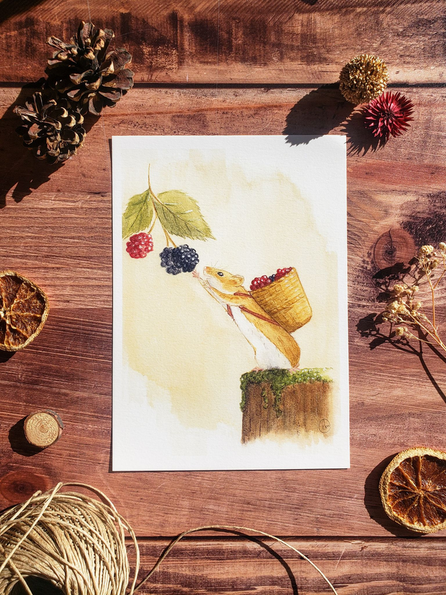 "BRAMBLE" Les mûres et le mulot - reproduction en tirages limités