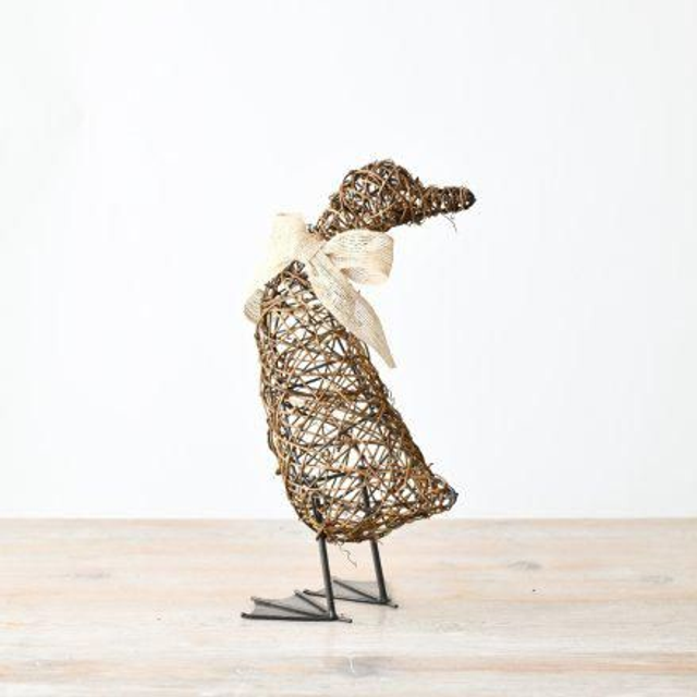 Rattan Standing Duck Deco, 30cm