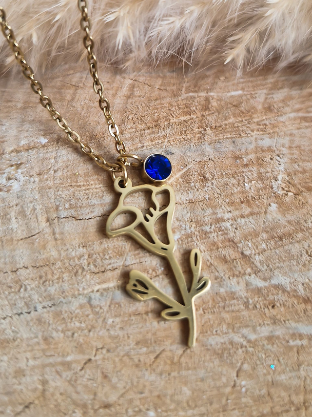 Collier "Fleur de Naissance" – Septembre : Belle-de-jour 