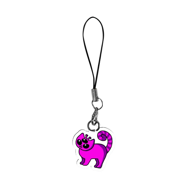 Pink Alien Cat Acrylic Phone Charm