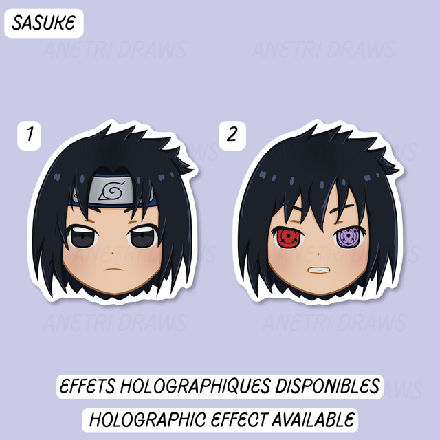 Sticker visage mignon Naruto | Sasuke