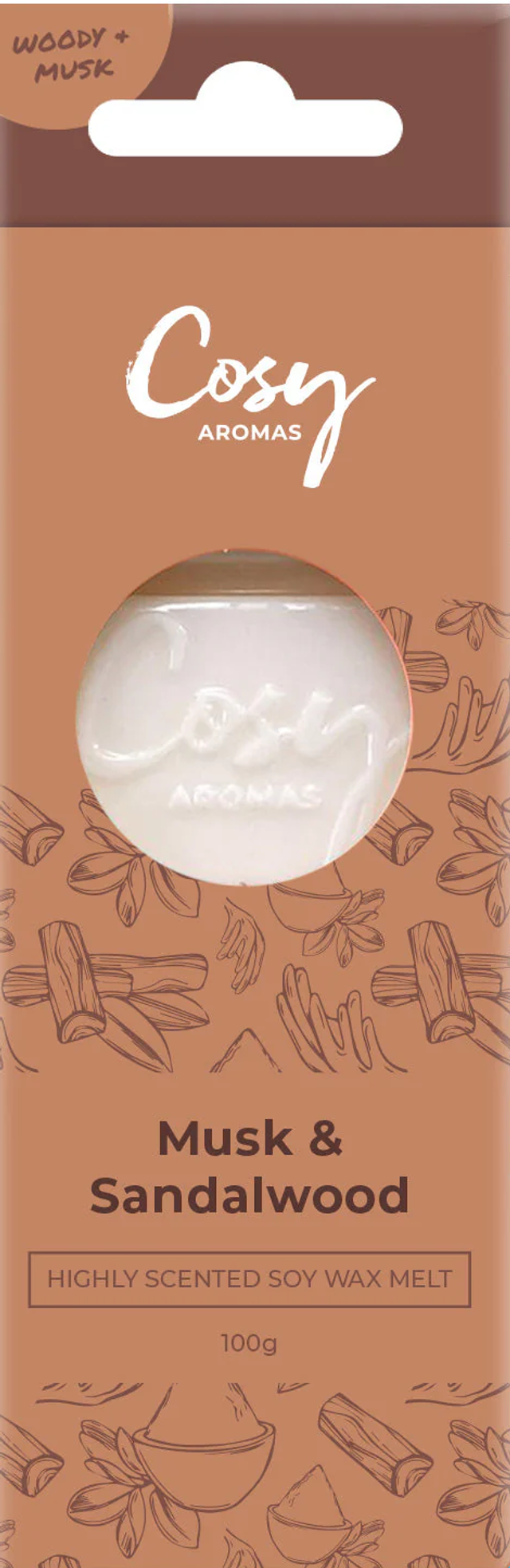 Cosy Aromas Wax Melt - Musk &amp; Sandalwood