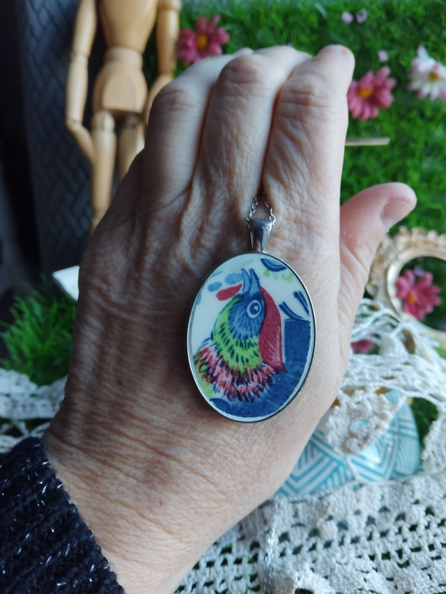 parure boucles d'oreilles et pendentif PAON