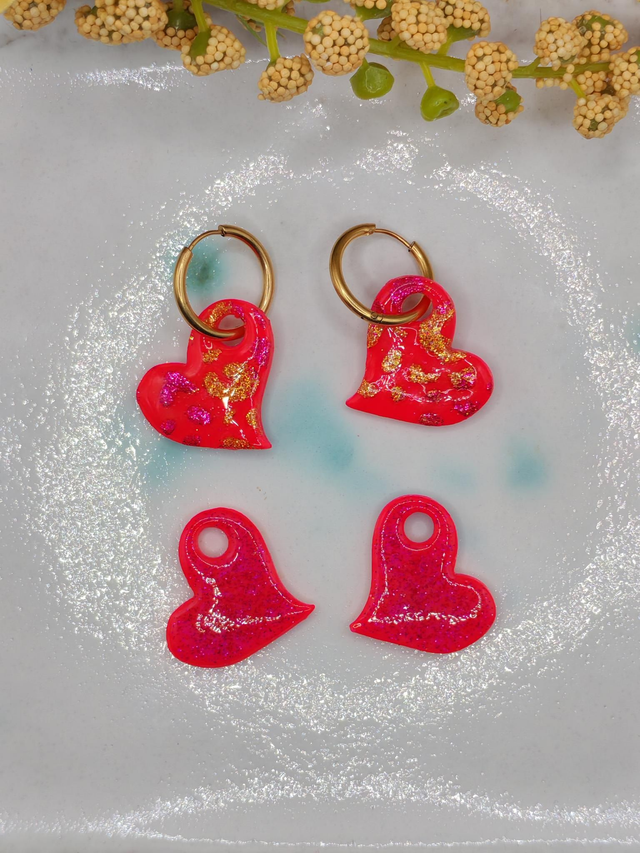 Choupettes cœur fushia léopard 