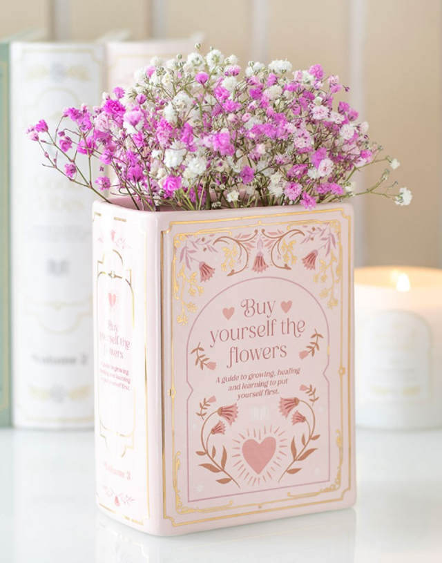 Pink Book Shaped Vase