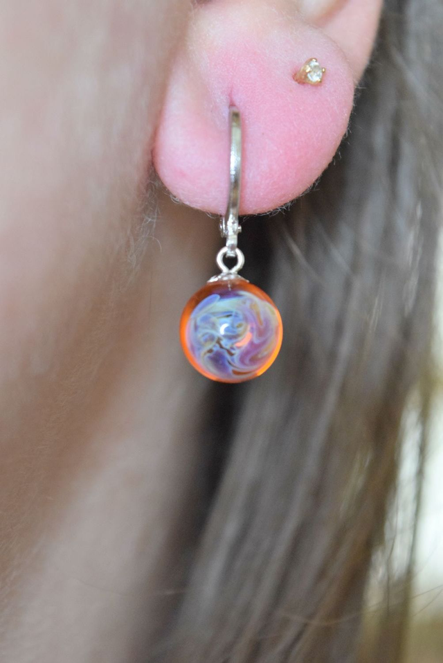 CRÉOLES NÉBULEUSE ORANGE MONTURE ARGENT