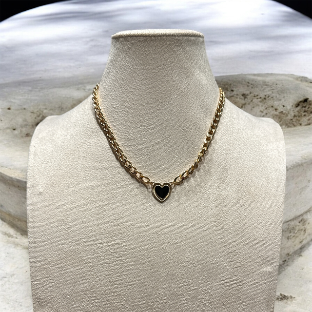 Collana cuore nero 26P-3